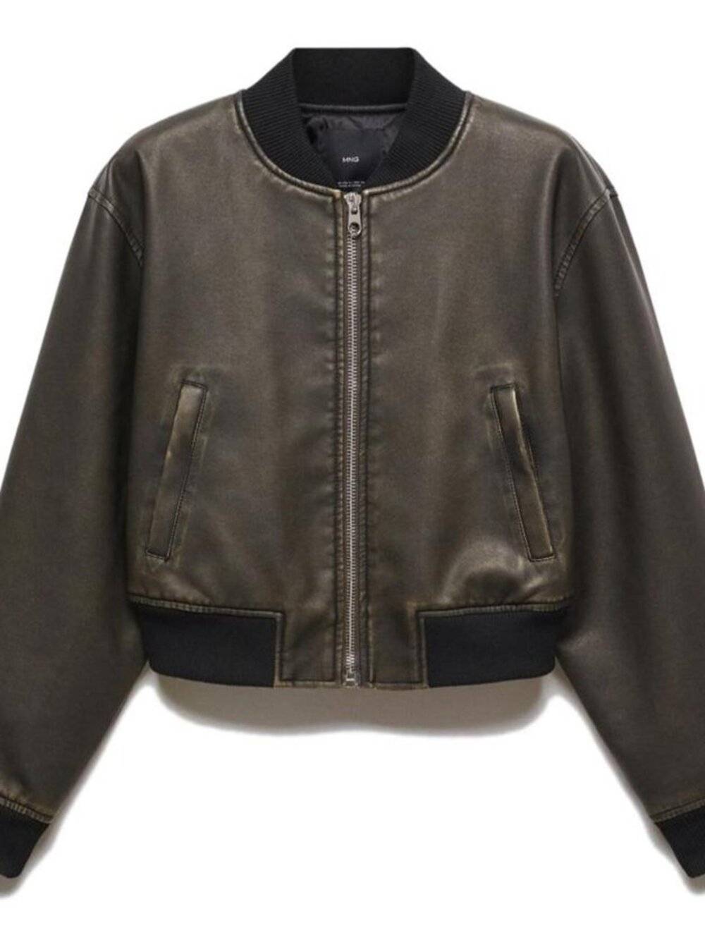 Mango Olive Green Bomber Jacket